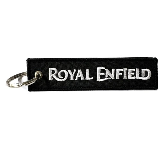 Μπρελόκ με λογότυπο Royal Enfield μαύρο - λευκό