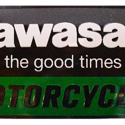 Πινακίδα μεγάλη με λογότυπο Kawasaki Let the good times roll