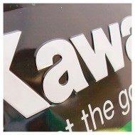 Πινακίδα μεγάλη με λογότυπο Kawasaki Let the good times roll