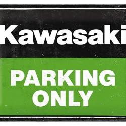 Πινακίδα μεγάλη με λογότυπο Kawasaki Parking only