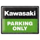 Πινακίδα μεγάλη με λογότυπο Kawasaki Parking only