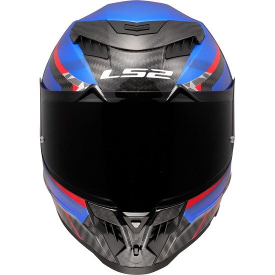 Κράνος LS2 Dragon FF807 Carbon Trax μπλε-κόκκινο γυαλιστερό