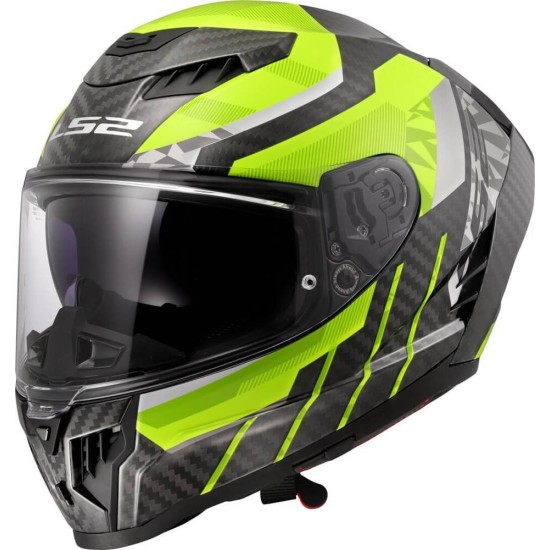 Κράνος LS2 Dragon FF807 Carbon Trax fluo κίτρινο γυαλιστερό