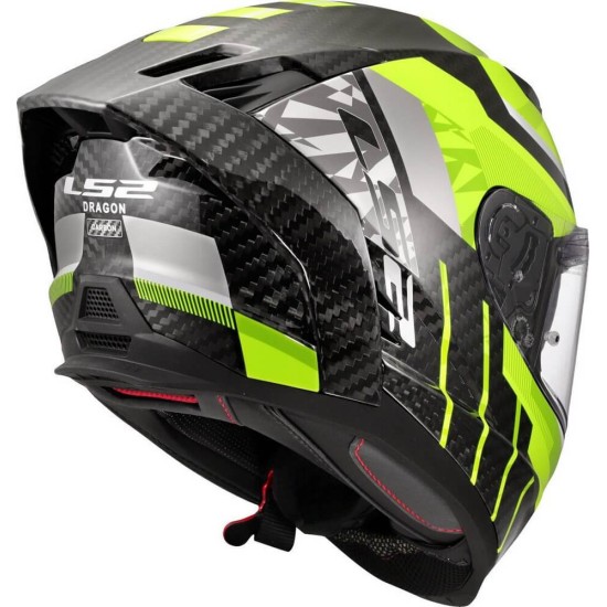 Κράνος LS2 Dragon FF807 Carbon Trax fluo κίτρινο γυαλιστερό