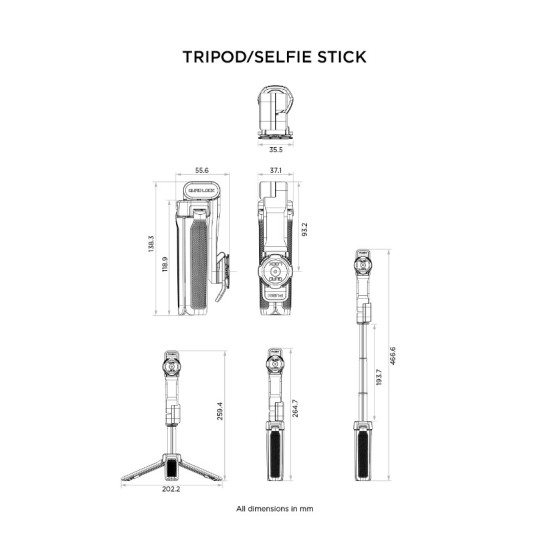 Tripod/Selfie stick Quad Lock