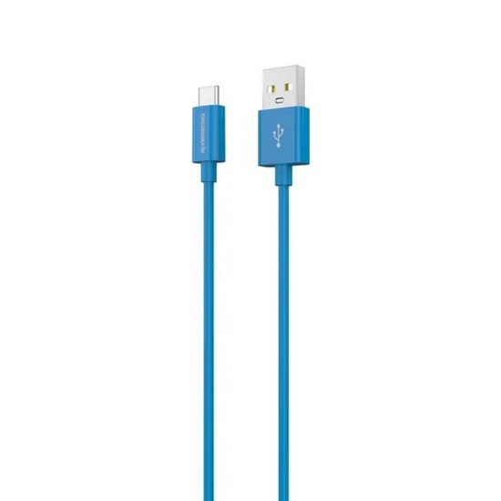 Καλώδιο φόρτισης USB σε Type-C 3A Lotus 0.8 μπλε (1,2m)