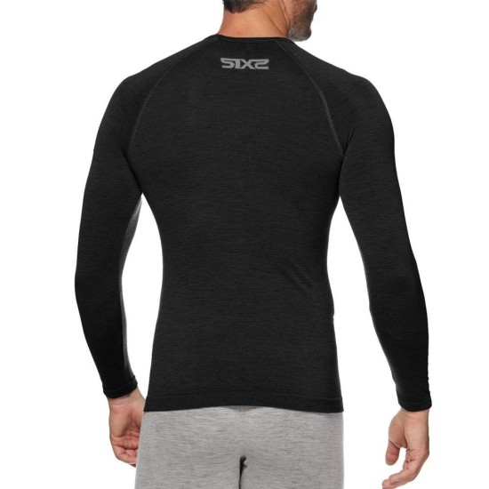 Ισοθερμική μπλούζα SIX2 carbon merino wool (1ου επιπέδου) μαύρη