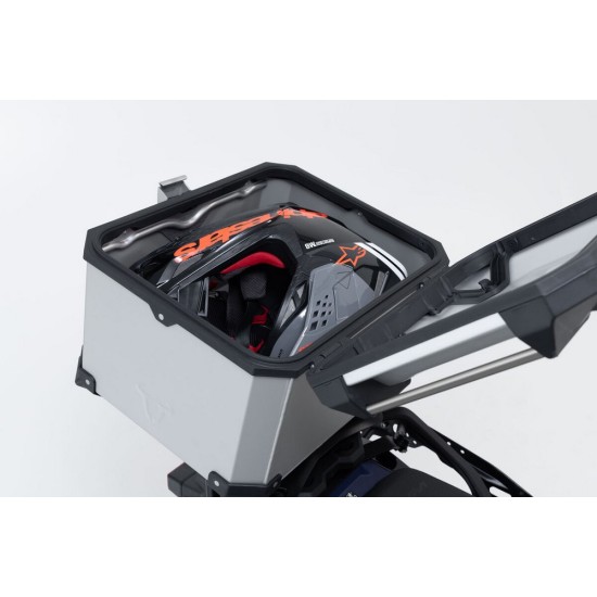 Σετ βάσης και βαλίτσας topcase SW-Motech TRAX ADV CFMoto 450MT ασημί