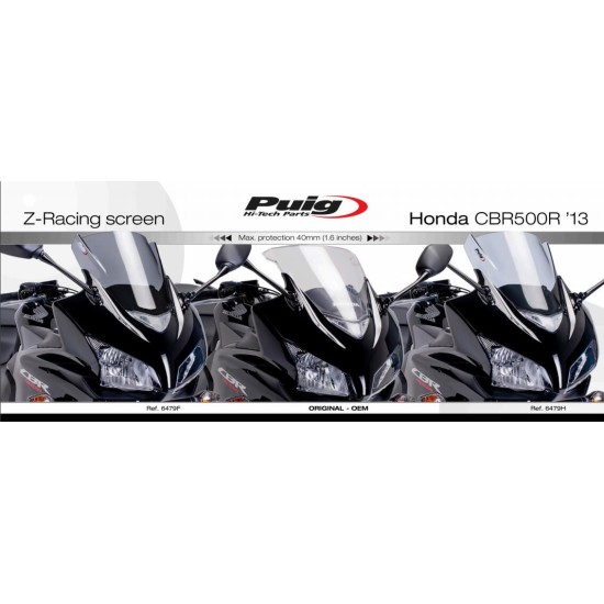 Ζελατίνα Puig Z-Racing Honda CBR 500 R 13-15 σκούρο φιμέ